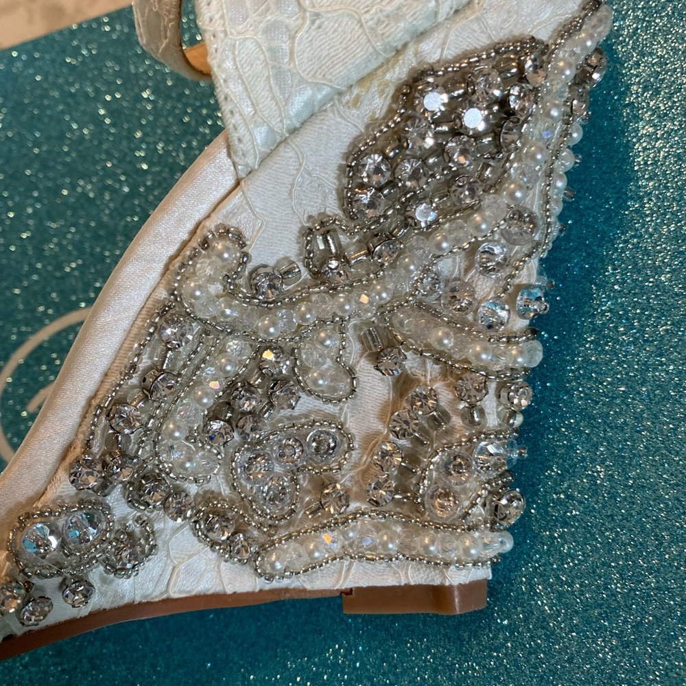 Betsey Johnson Blu embellished wedding wedge